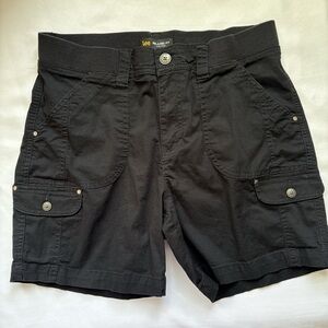 Lee Women's Black Cargo Shorts with Buttoned Flap Pockets